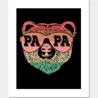 Retro Papa Bear New Dad Father's Day Daddy Birthday Family Posters and Art